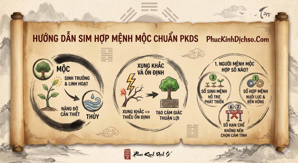 Hướng dẫn sim hợp mệnh Mộc chuẩn PKDS