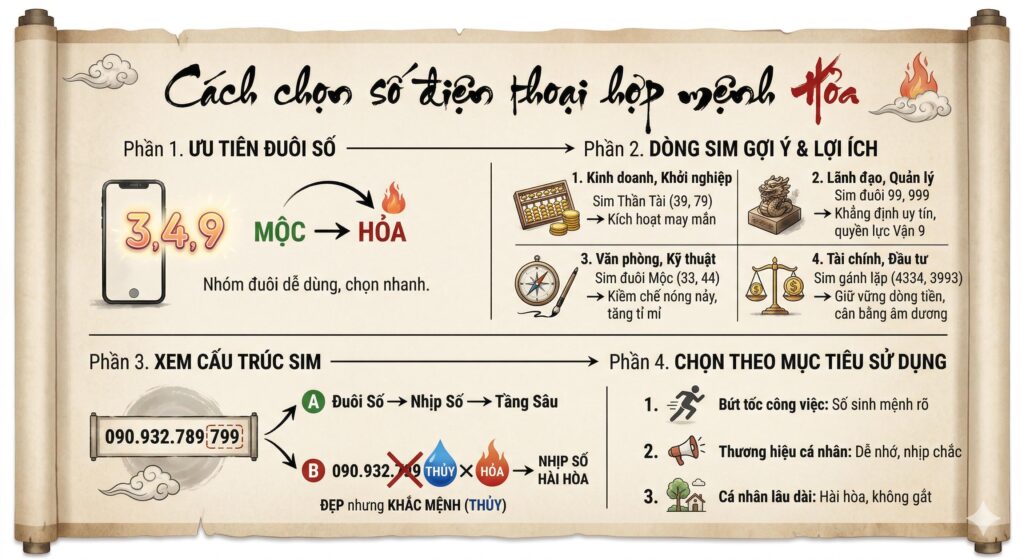 Cách chọn số điện thoại hợp mệnh Hỏa