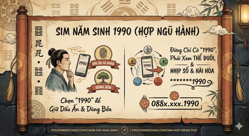 Sim năm sinh 1990 theo ngũ hành
