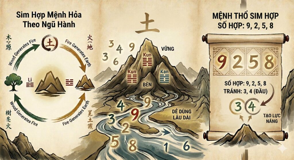 Tổng hợp hướng dẫn sim hợp mệnh Thổ dễ hiểu