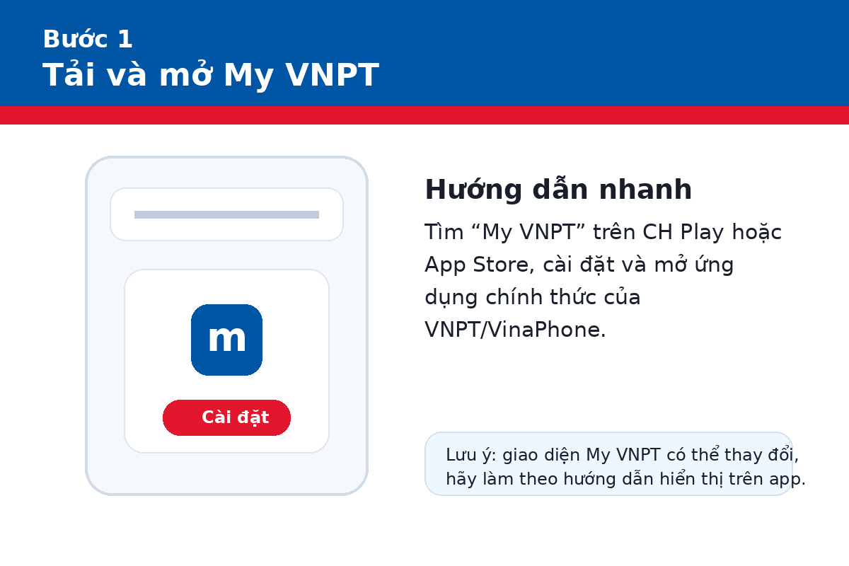 Tải và mở My VNPT để đăng ký SIM VinaPhone chính chủ