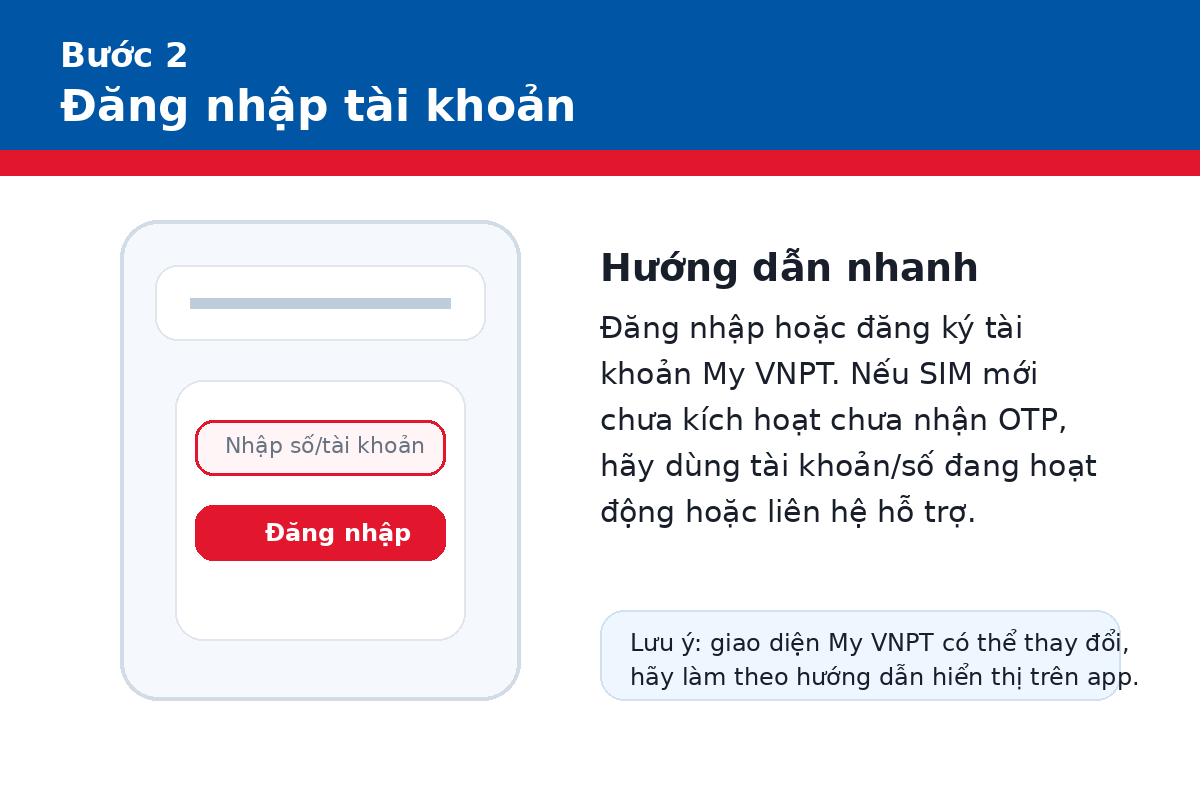 Đăng nhập hoặc đăng ký tài khoản My VNPT