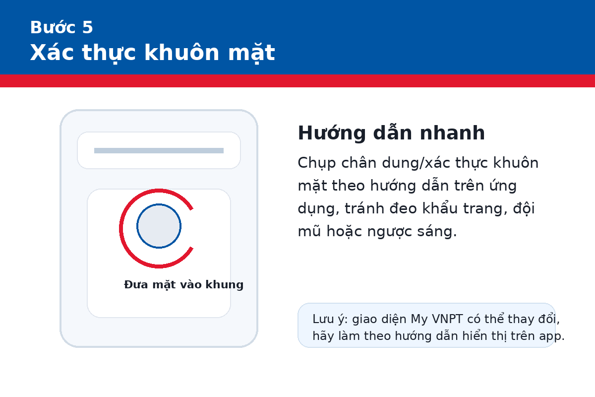 Xác thực khuôn mặt khi đăng ký SIM VinaPhone online