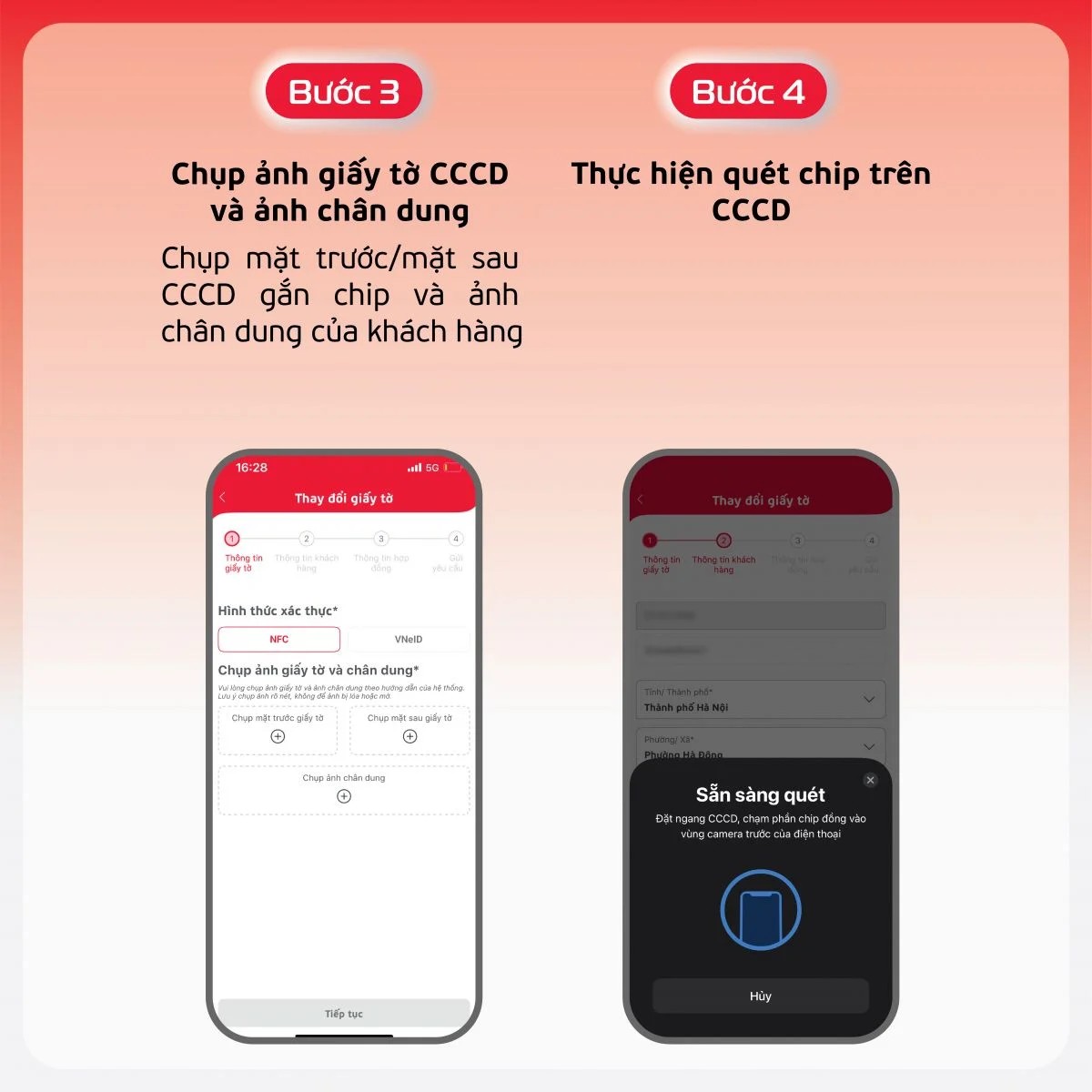 Chụp giấy tờ CCCD và quét chip trên MyViettel