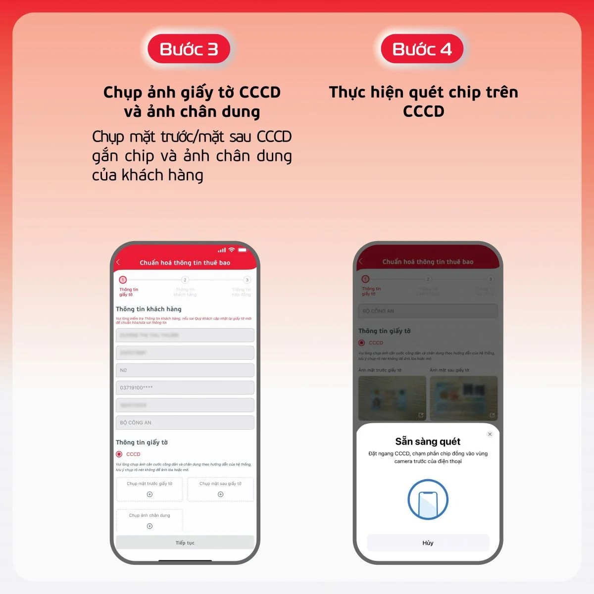 Chụp CCCD và quét chip trên MyViettel bằng NFC