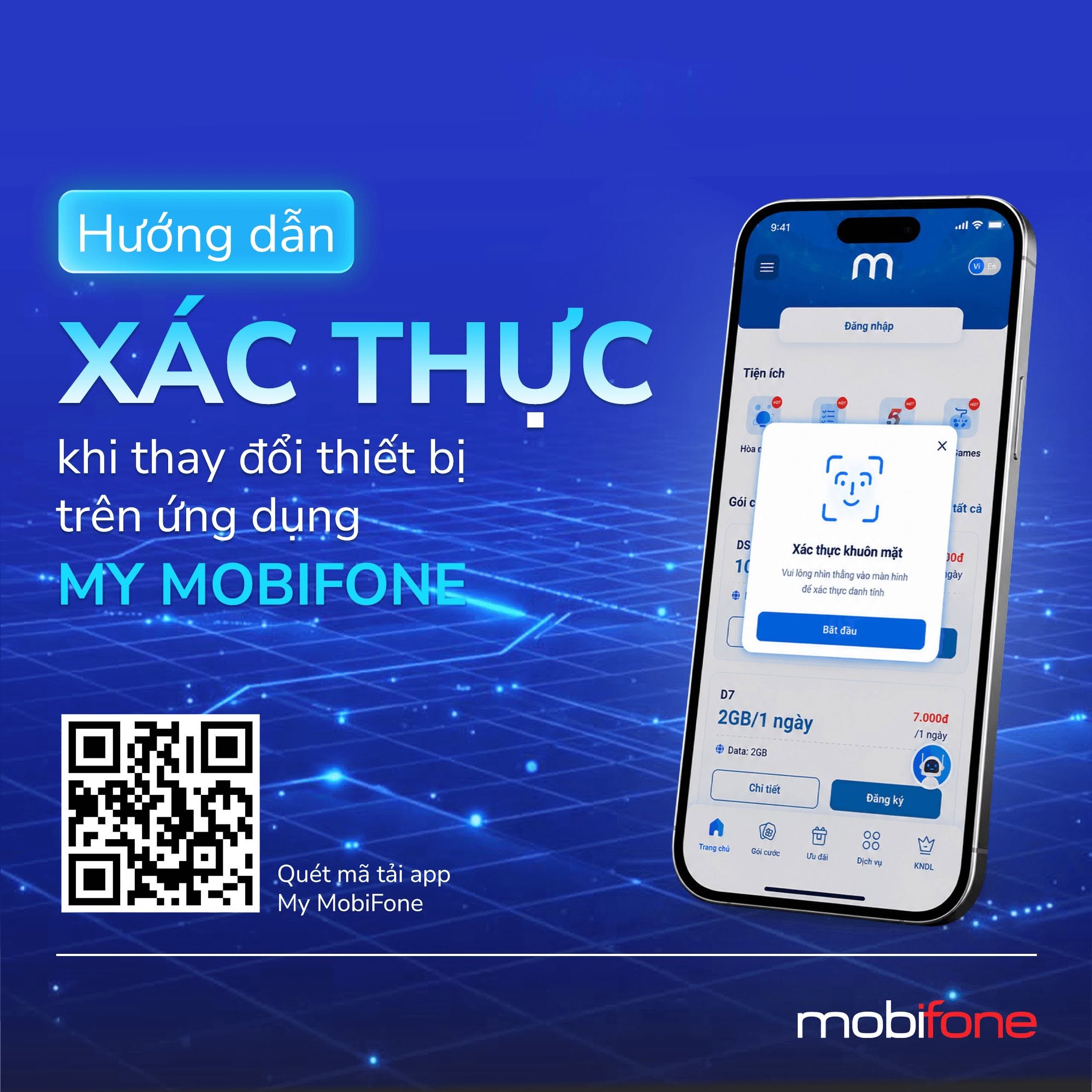 Hướng dẫn xác thực khi thay đổi thiết bị trên ứng dụng My MobiFone