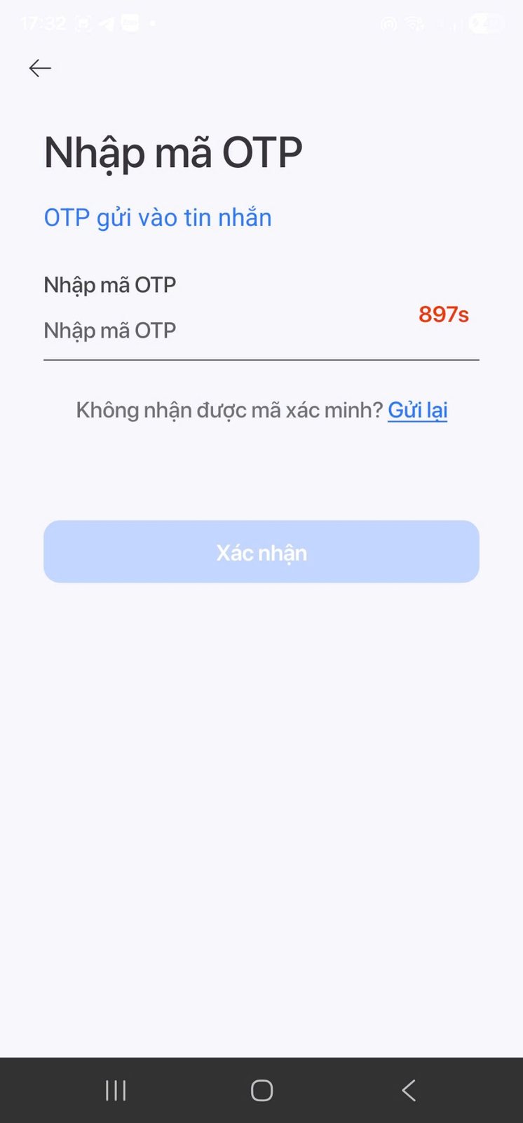 Nhập mã OTP đăng nhập DigiShop
