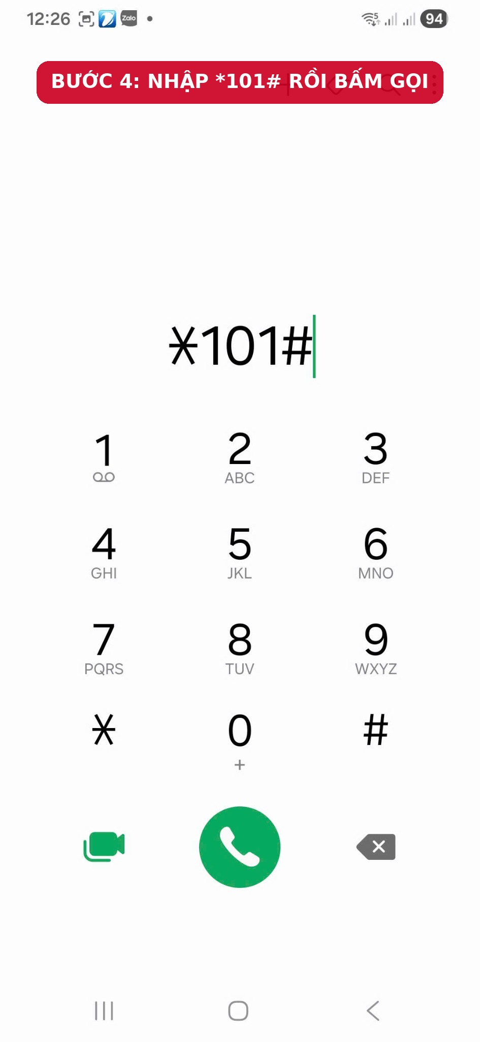 4. Kiểm tra tài khoản bằng *101#
